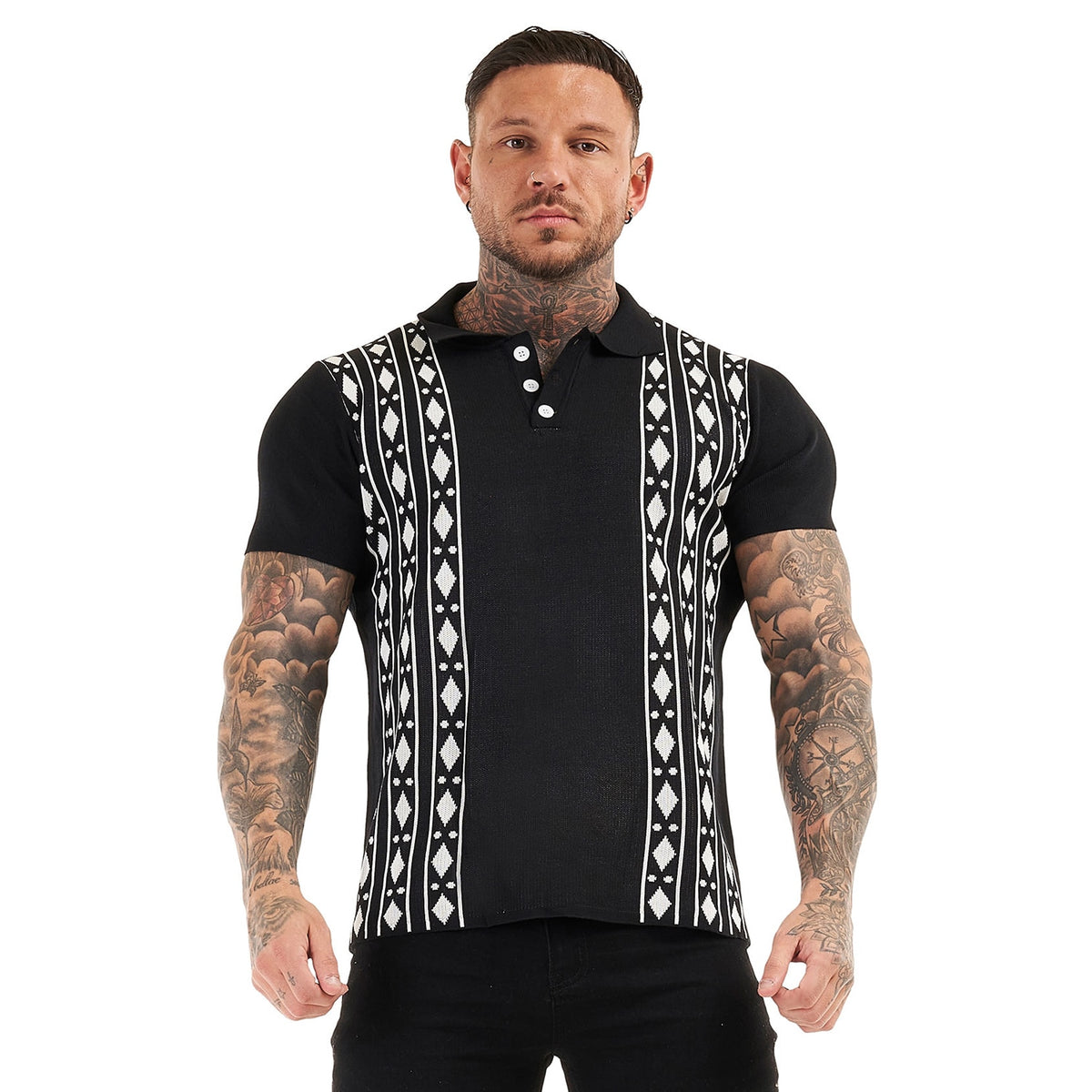 PREMIUM SHORT SLEEVE SLIM FIT POLO - BLACK