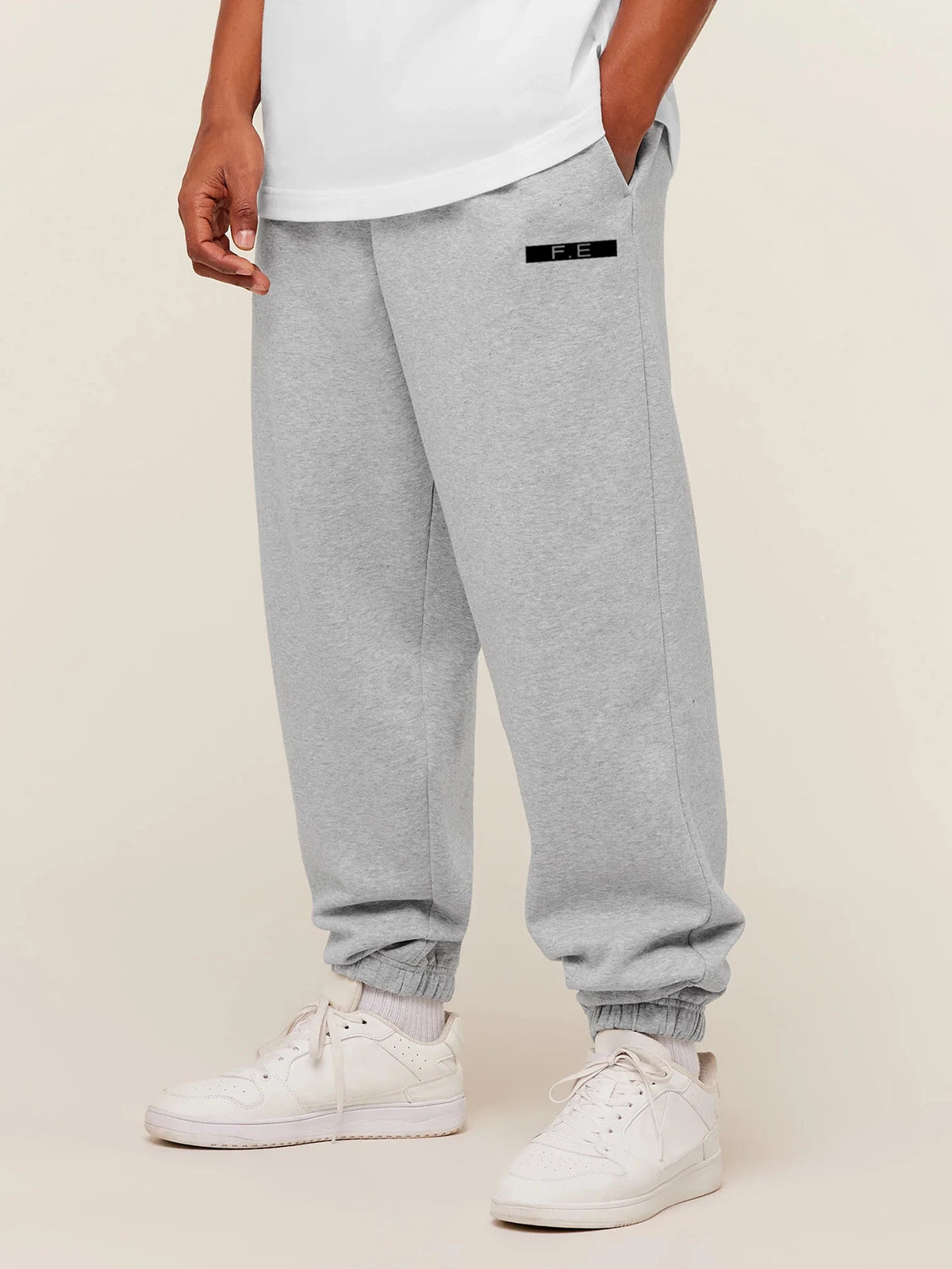 Men's Cuffed Essential Straight Leg Joggers - Grey