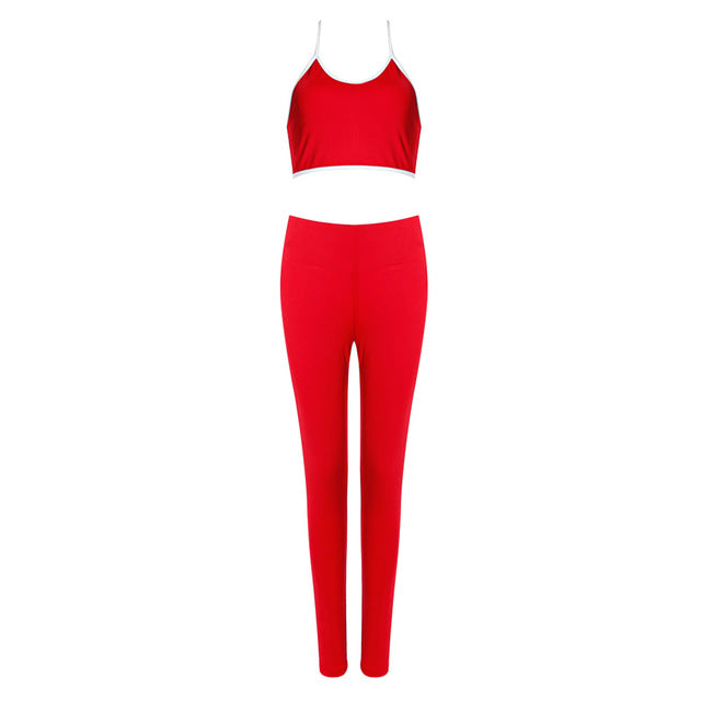 Women's Yoga Set Vest/Leggings-FITNESS ENGINEERING